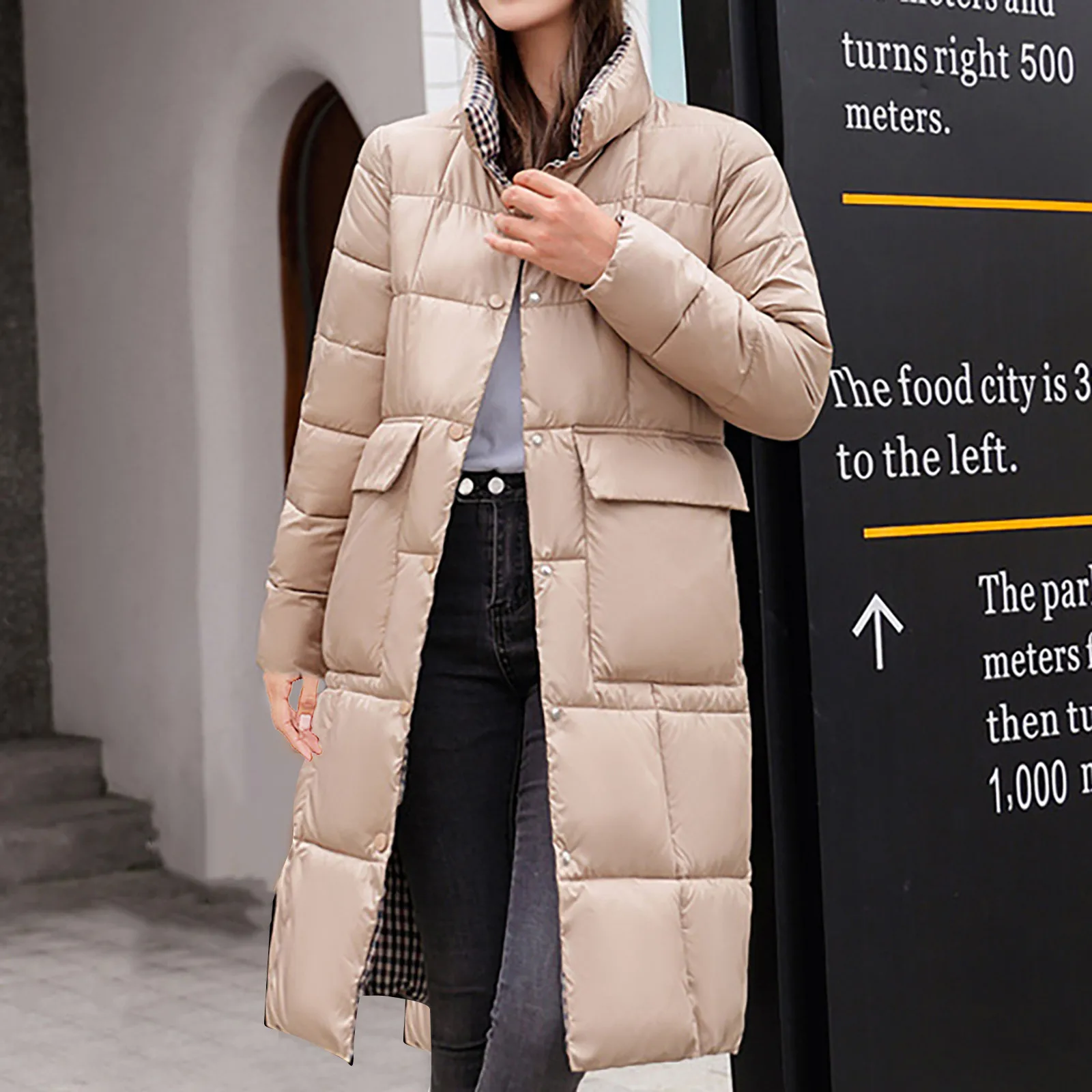 

Glossy Thick Jacket Parkas For Women Mid-length Bread Coat Cotton Ladies Reversible Puffer Oversize Outerwear 2021 Autumn Winter