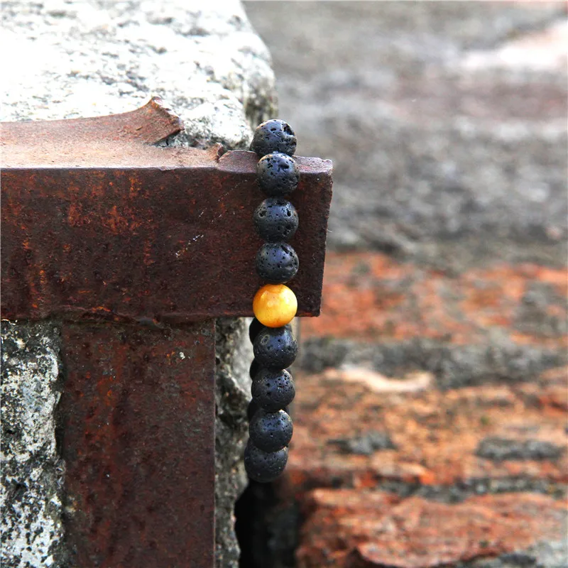 6 мм полированный синий красный тигровый глаз Круглый браслет с бусинами для