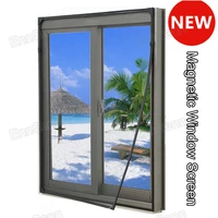 50 cm width adjustable magnetic window screen for window anti mosquito net mesh with full frame with easy diy installati