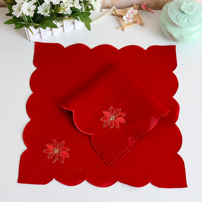 Роскошные кружевные красные коврик с вышивкой чайная чашка кружка стеклянная