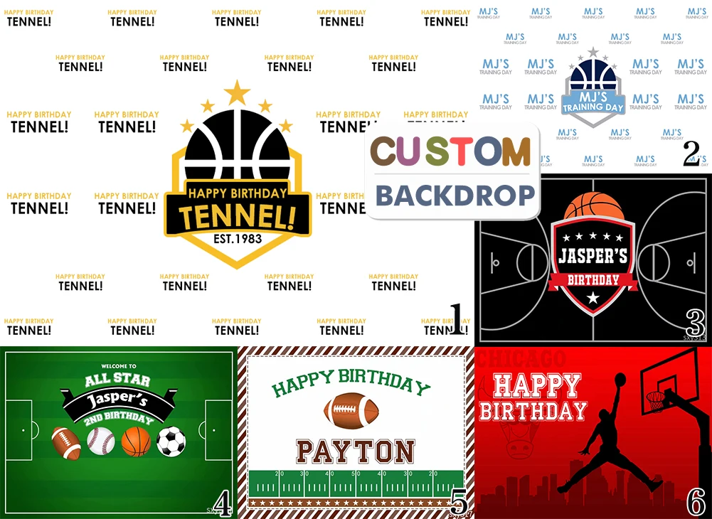 

Levoo Sports Theme Football Basketball Rugby Baseball Photography Background Happy Birthday Party Backdrop Props Photo Zone