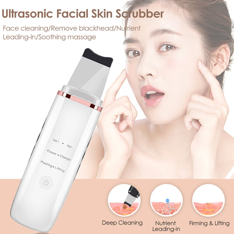 Ультразвуковой скребок для кожи Электрический спа устройство очистки лица от