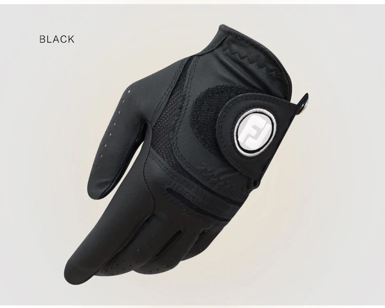 Black left FJ Мужские овчины+ микрофибра мягкие дышащие перчатки для гольфа мужские Левые/правые эластичные противоскользящие носки для гольфа - Цвет: Black left