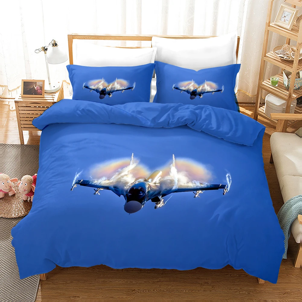 

Bedding Set Fighter Series Theme 3D Printed Duvet Cover Set Easy Care for Boys Bed Set Queen Size 240x220cm