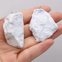 natural stone gems rough gravel white turquoise pendant handmade crafts diy classic charm necklace jewelry accessories gift make