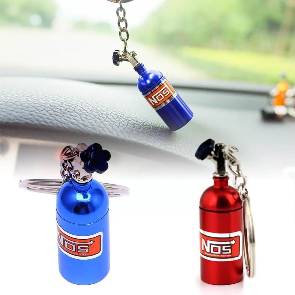 

Vehicle Turbocharger NOS Turbo Nitrogen Bottle Metal Ring Chain Pendant Unique Keychain Jewelry Holders Holder Car Keyring P9B5
