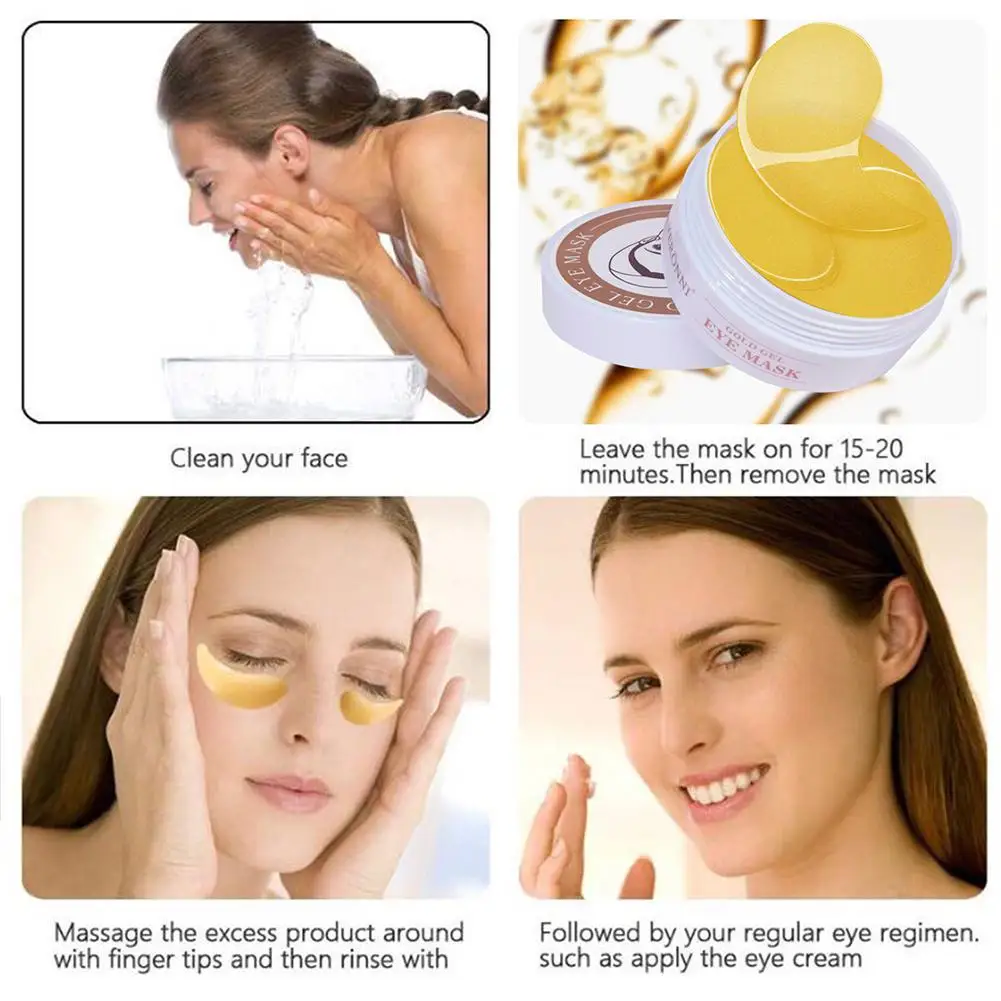 

60Pcs Eye Mask Spiral Seaweed Remove Dark Circles Anti Wrinkle Moisturizing Eye Patches Crystal Collagen Gel Eye Mask Skin Care