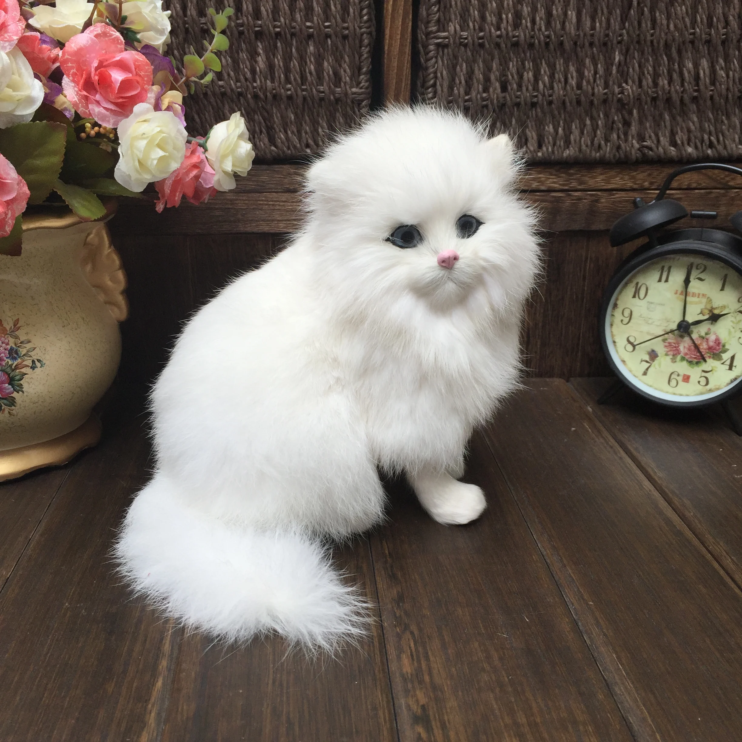 Реалистичная плюшевая игрушка имитация кота кукла белые персидские Коты
