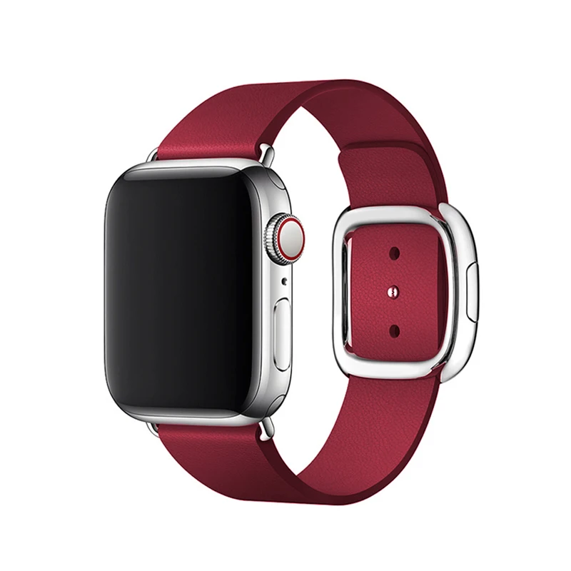 Replacement Genuine Leather Magnetic Closure Loop Watch Band Wristband Strap for Apple Watch 40mm/44mm/38/42MM Series 5 4/1/2/3