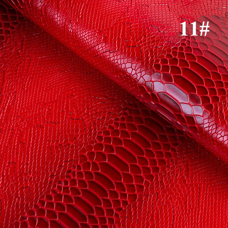 11 red Meetee 45x137 см 1,2 мм Толстая кожаная ткань искусственная синтетическая змеиная кожа ПВХ материал для багажа бумажник ремень DIY Аксессуары - Цвет: 11 red