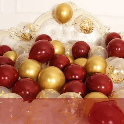 ruby red gold 15 шт./лот, 12 дюймов, металлические хромированные латексные шары+ прозрачные Серебристые конфетти, шары на свадьбу, день рождения, розовое золото, латексные вечерние шары, Декор - Цвет: ruby red gold