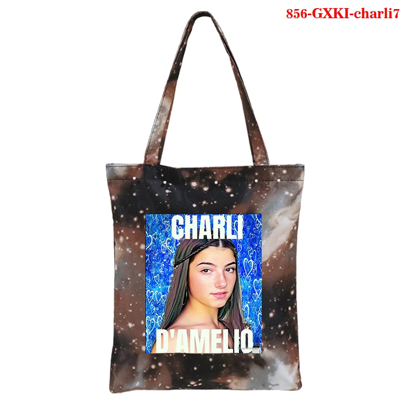 

Summer New Charli Damelio Letter Bolsa Feminina Shoulder Canvas Bags Large Capacity Bags Fashion Tote Bags Cute Bag Fun Handbag