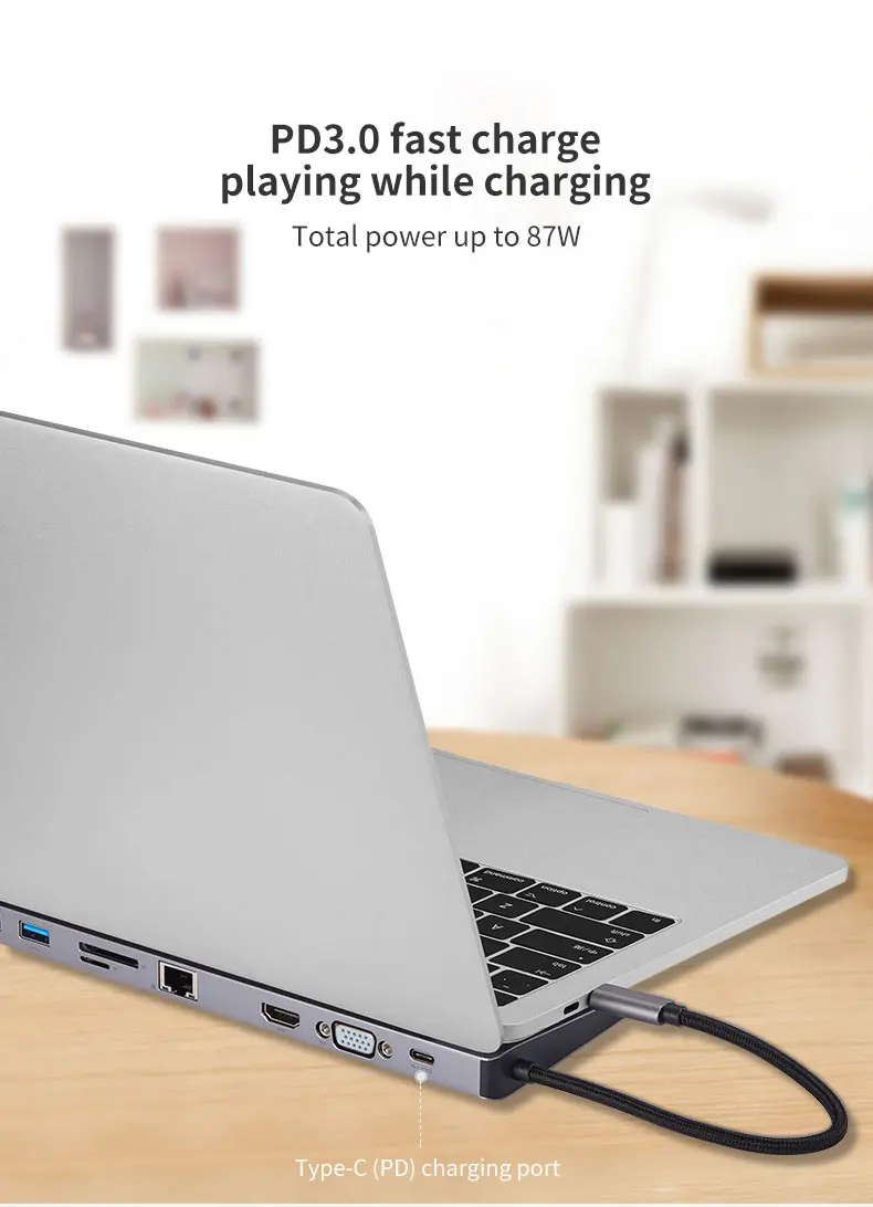SSK usb-хаб Тип-концентратор к USB 3,0 VGA HDMI, VGA SD/TF карты φ3. 5 аудио Gigabit RJ45 Ethernet USB 3,1 GEN1 стандарт для ноутбук планшеты