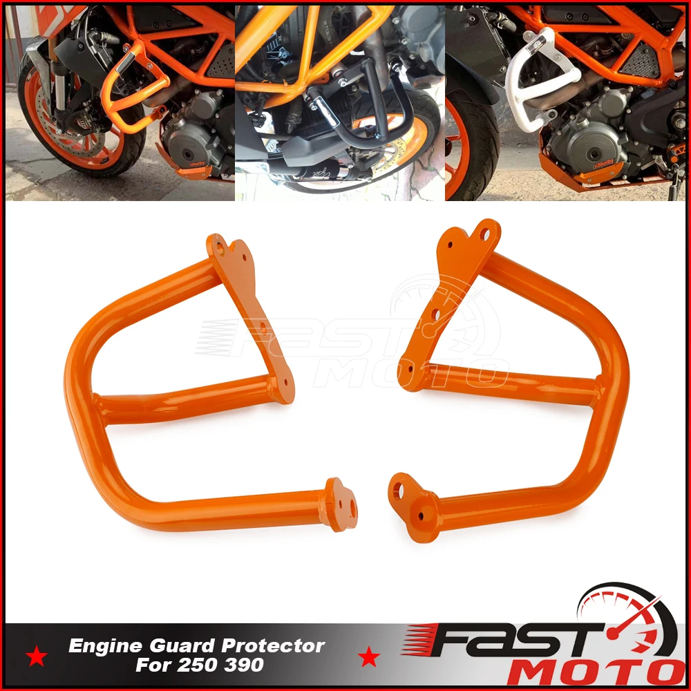 Stainless Steel Orange Highway Mustache Crash Bar Engine Protector Guard For 390 2013-2019 250 2017 2018 2019 Bumper Protection