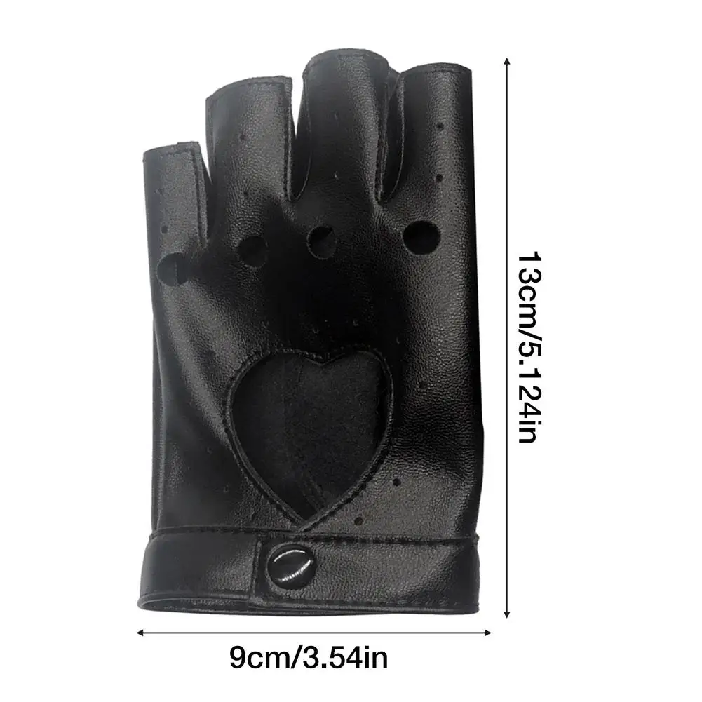 

Men Unisex Synthetic LeatherHalf-Finger Gloves Theatrical Punk Hip-Hop Driving Motorcycle Performance Party Fingerless Mittens