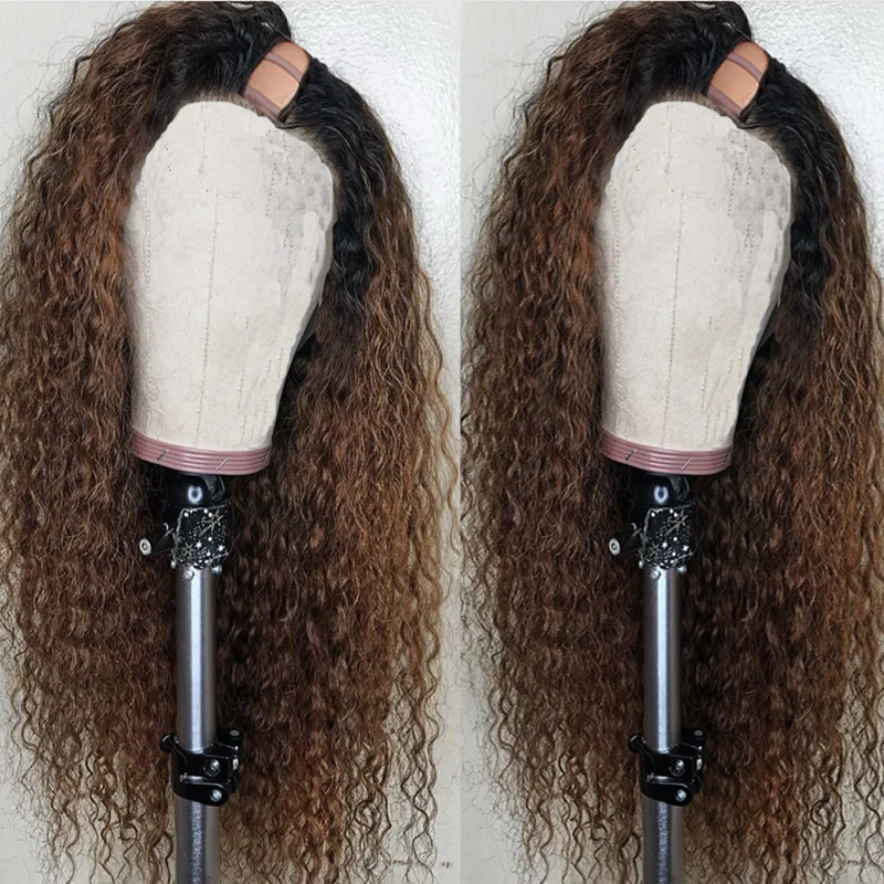 

Кудрявые кудрявые Омбре U часть парик человеческих волос для черных женщин бразильские Remy Омбре кудрявые человеческие волосы парик темно-к...