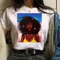 women melanin t shirt casual t shirt black african curly hair girl printed tshirt femme harajuku clothes female t shirt tops tee