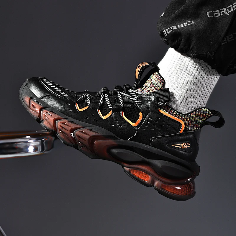 

Times New Roman 2020 Fashion High Elasticity Light Men Chunky Sneakers Street Style Breathable Adult Man Casual Shoes Plus Size