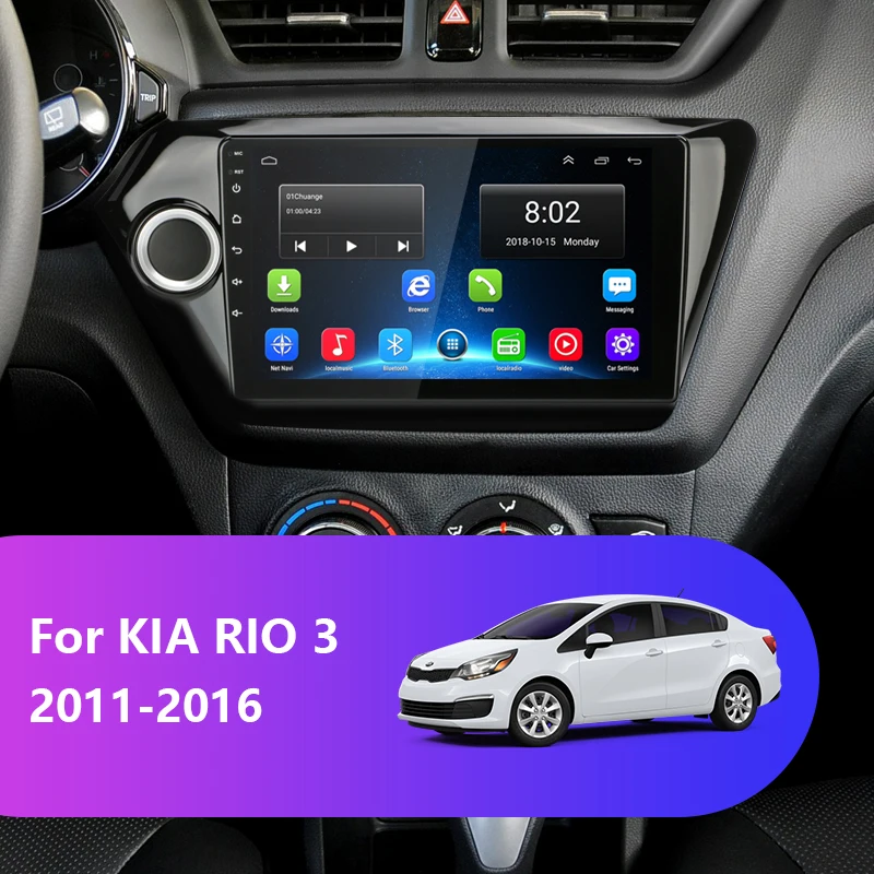 JMCQ " Автомагнитола для KIA RIO 3 2011 12 13 14 15 K2 сенсорный экран Android 8,0 плееров навигация gps carplay зеркало-llink