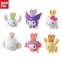 bandai genuine hello kitty hug data cable gashapon 6 protector my melody pom pom purin elf doll action figure model toy