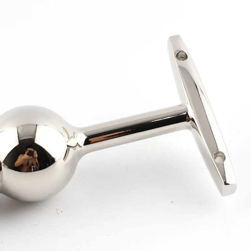 Большая Металлическая Анальная пробка Butt с бусинами крючок пять балов SM интимные