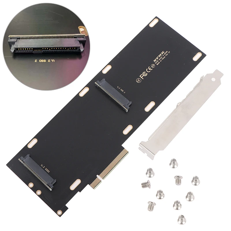 

Двойной U.2 SFF-8639 SSD PCIe 3,0 4,0x8 X16 дисковый массив карты VROC адаптера