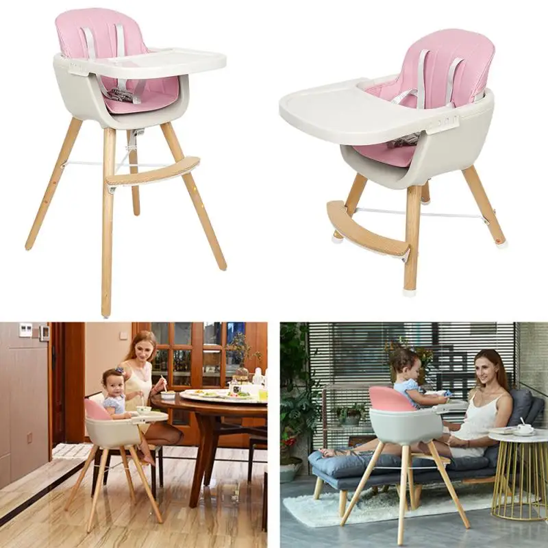 

1pc Children Chairs Children's Solid Wood Dining Chair High Chair Furniture Pink HWC