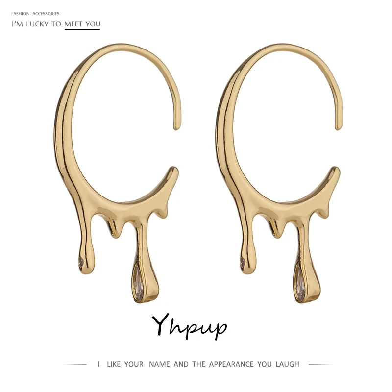 Серьги-гвоздики Yhpup уникальный дизайн геометрический прозрачные металлические