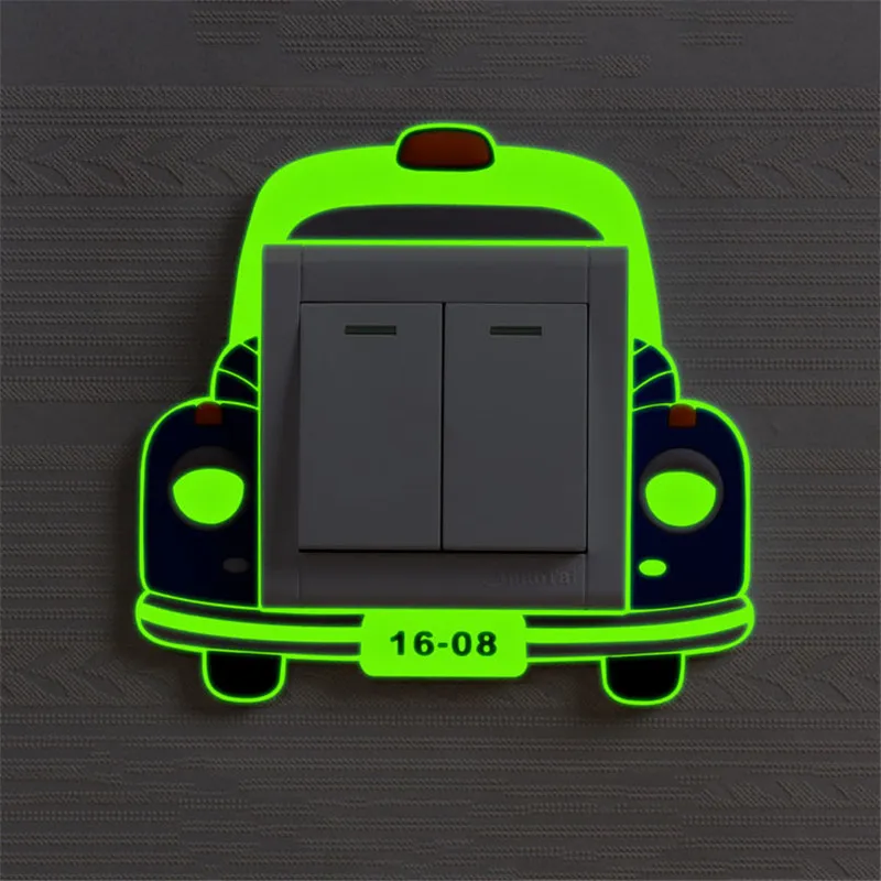 Милый мультяшный 3D настенный выключатель Детские светящиеся огни вкл. И ВЫКЛ.