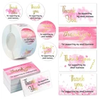 Поздравительная открытка розового цвета, 10-500 шт., спасибо за поддержку моей маленькой визитной карточки, праздничная подарочная открытка для визиток вечерние вечеринок