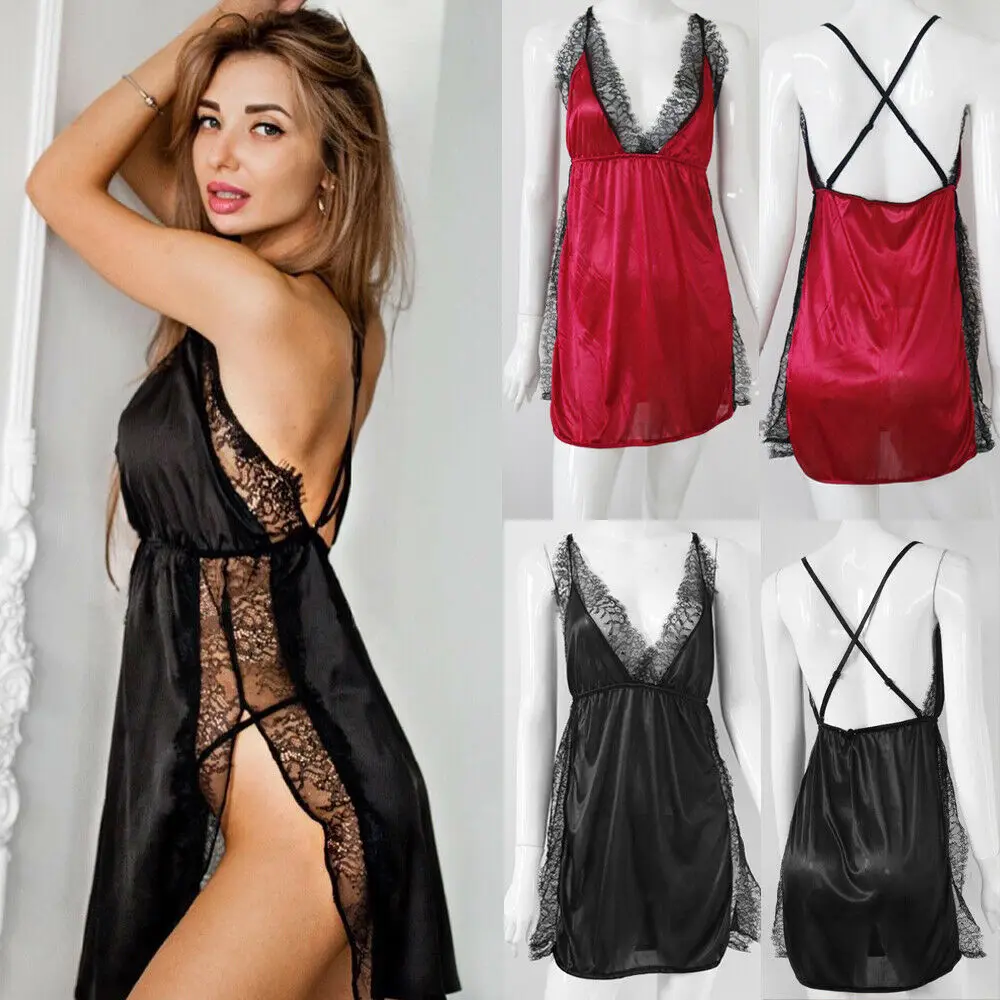 Новинка 2020 женское кружевное нижнее белье с V-образным вырезом комбинация пижама