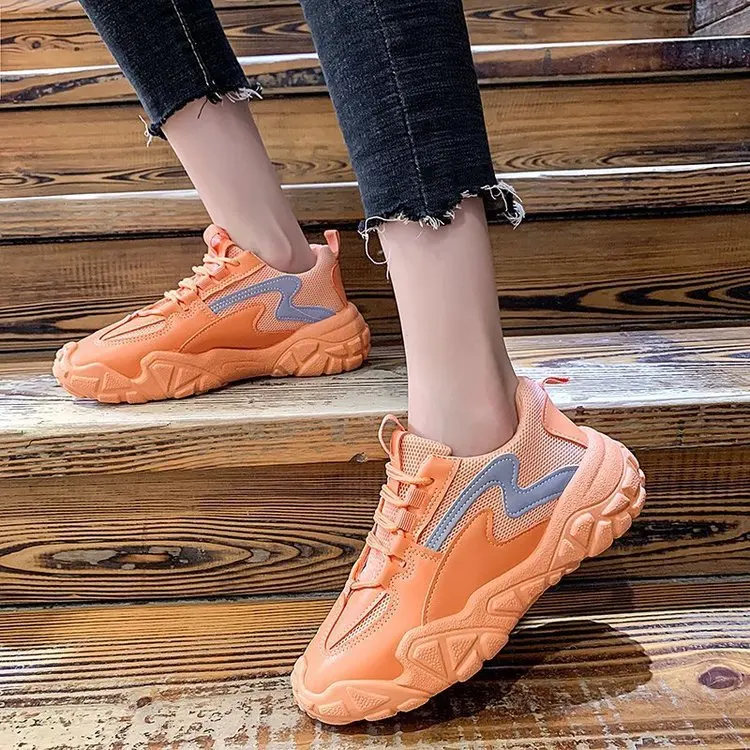 

Chunky Sneakers for Women Mesh Designers Platform Fashion Vulcanized Shoes Woman Black Casual Shoes 2020 Running Trainers Female