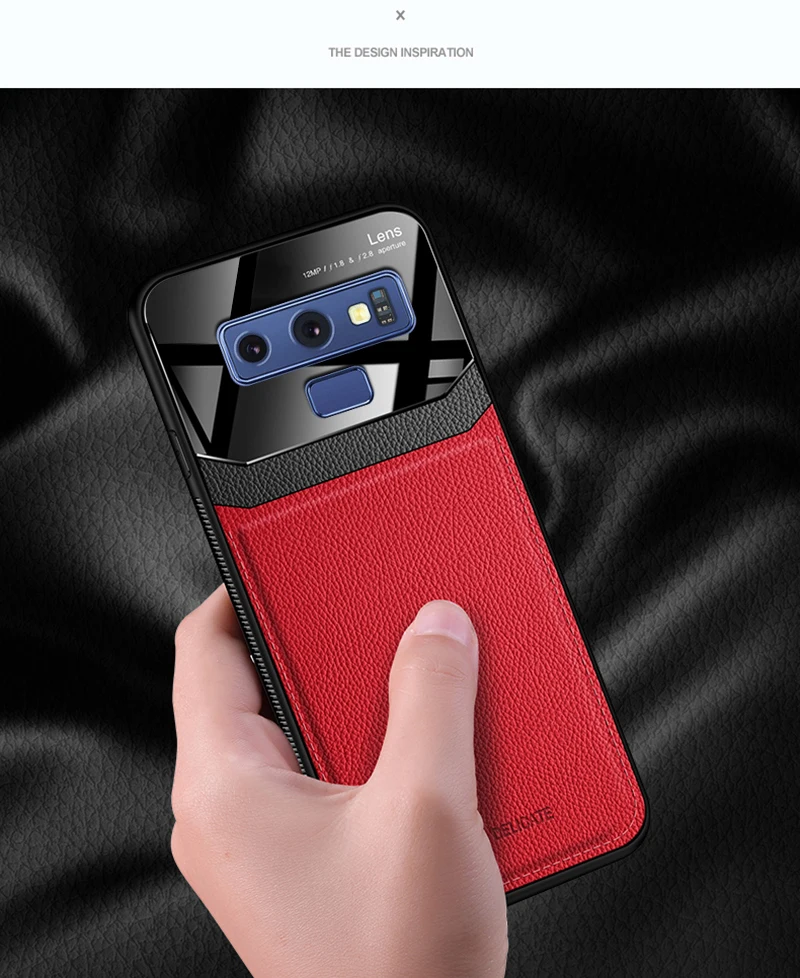 Чехол, для samsung Galaxy Note 9 8 Note9 Note8 на кожаном зеркальном стекле Силиконовый противоударный телефон Роскошные милые чехлы
