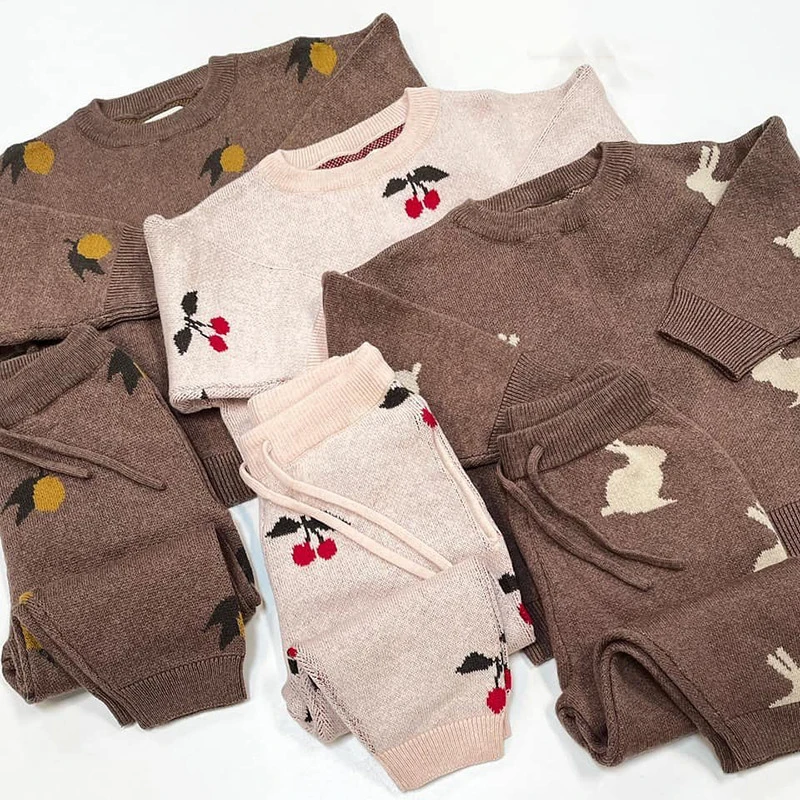 Baby Sweater Suit Winter Warm Baby Clothing Sets 2-Pieces Sweater +Pants Kids Outfits Children Pajamas Baby Boy Girl Clothes