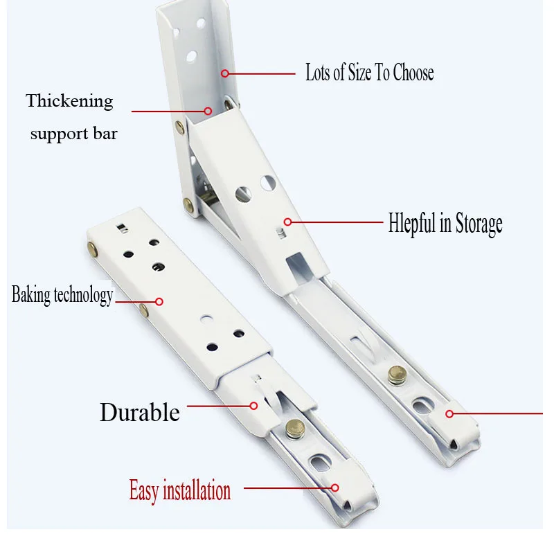 Белый треугольный складной угловой кронштейн Регулируемый Настенный Прочный