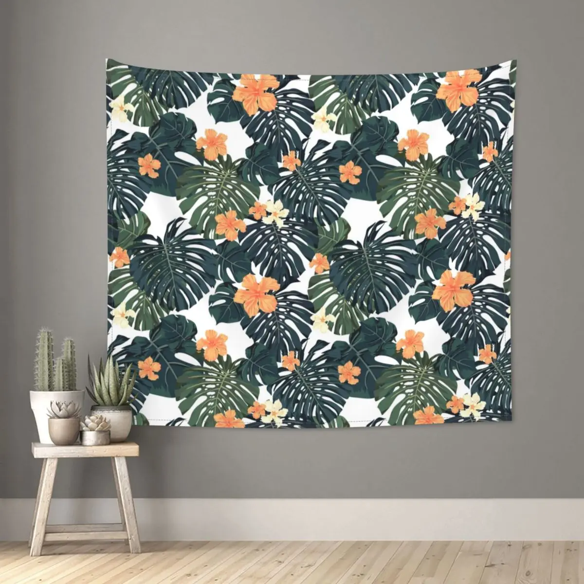 Тропический Цветущий гобелен настенный тканевый в стиле хиппи декоративное