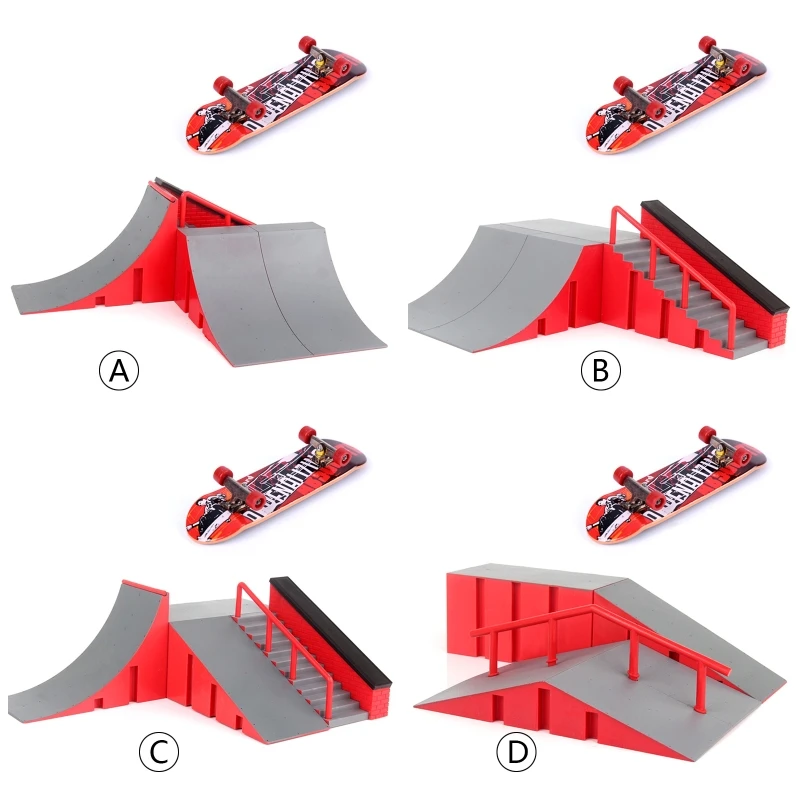 Kit de parque de Skate para dedo, piezas de rampa con 1 dedo para monopat&iacute;n, Mini Scooter, escena para dedo, accesorios de entrenamiento-1