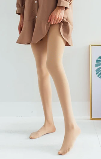 Nude Footed 680D Базовые Женские колготки однотонные Осенние Зимние Теплые Натуральные телесные бархатные колготки с высокой эластичной талией теплые эластичные тонкие чулки - Цвет: Nude Footed