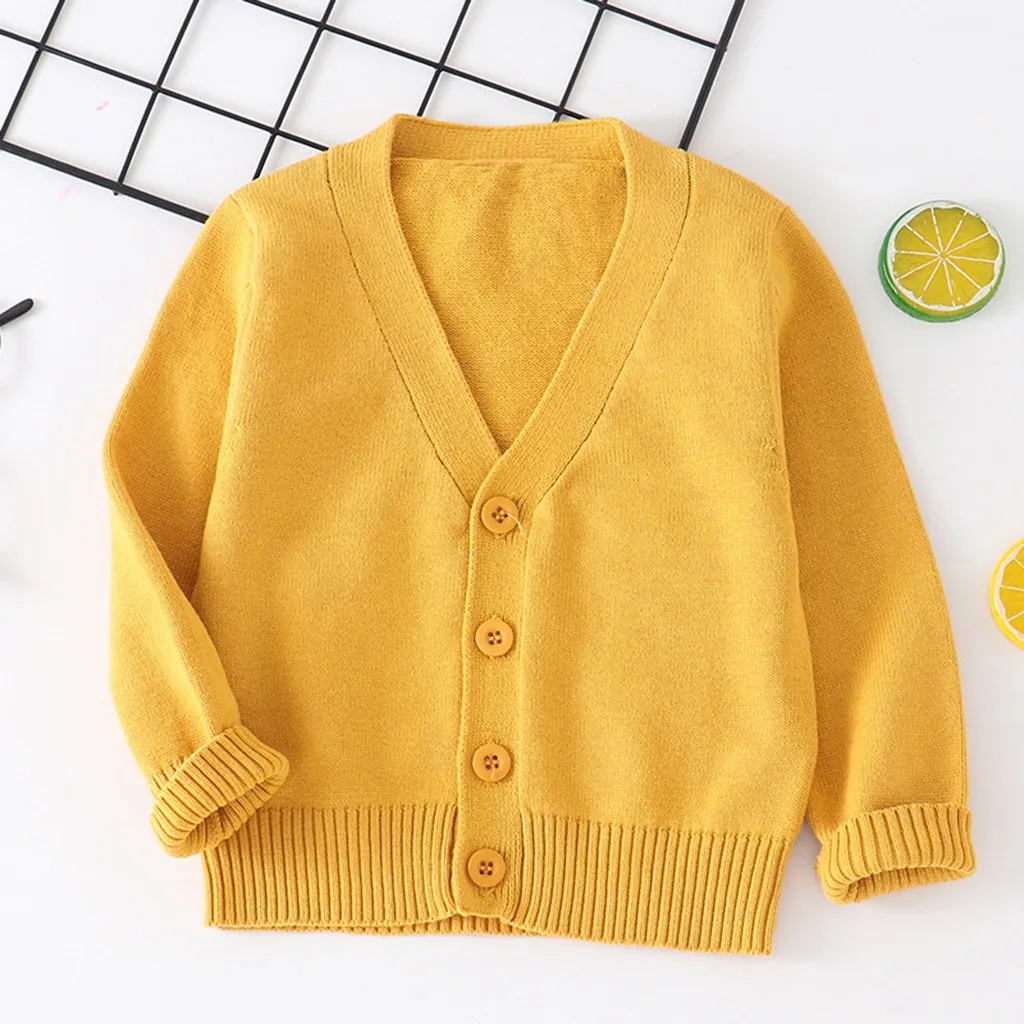 Детский свитер мягкая Осенняя повседневная одежда для детей Однотонный вязаный