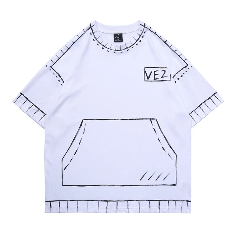 

Kanye same American high street print T-shirt trendy loose Street print round neck Short Sleeve Tee men