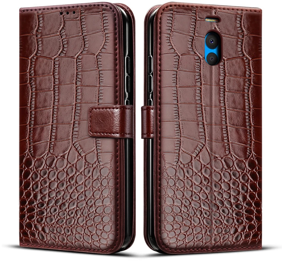 Чехол-бумажник с откидной крышкой для Meizu M6 Note M6Note ударопрочный Магнитный кожаный