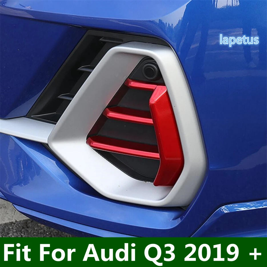 

Car Front Grille Bumper Fog Lights Foglight Lamps Decor Cover Trim Fit For Audi Q3 2019 - 2022 Red / Chrome Exterior Accessories