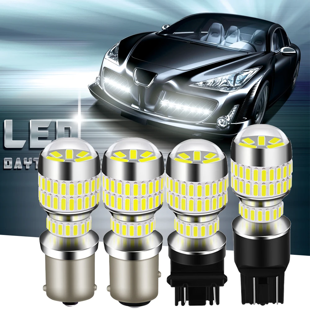 

2 шт., автомобисветодиодный светодиодные лампы T20 W21W T25 7508 1157 BAY15D BA15S