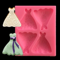 beautiful skirt shape silicone mold for fondant chocolate epoxy sugarcraft mould pastry cup cake decorating kitchen accessories
