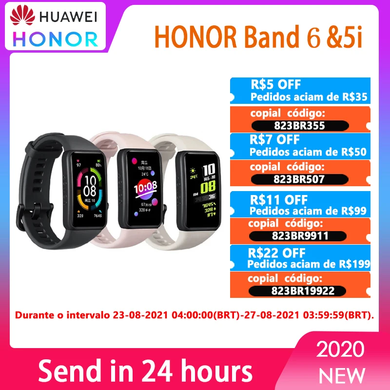 Умный Браслет Honor Band 6 1 47 дюйма с сенсорным цветным экраном AMOLED насыщенным крови