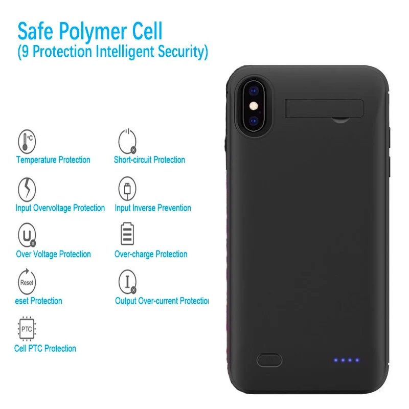 

Чехол для аккумулятора 4500 мАч для iPhone XR, ударопрочный чехол для внешнего источника питания, зарядного устройства для iPhone X XS Max, чехол с подст...