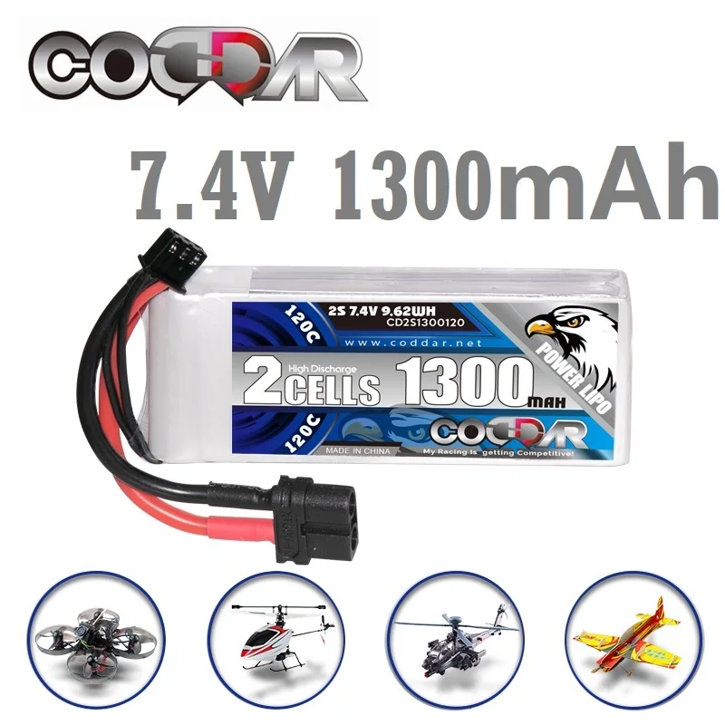 

CODDAR 2S 7,4 v 1300mAh 120C/240C твердый корпус LiPo LiHV Аккумулятор для 1:8 1/8 RC Car Four Drive Off-Road Boat