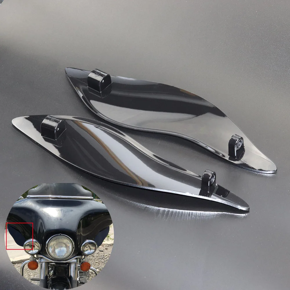 

Chrome-Black Upper Fairing Side Wing Windshield Air Deflector For Harley Touring Electra Street Tri Glide FLHR FLHT FLHX 2014-17