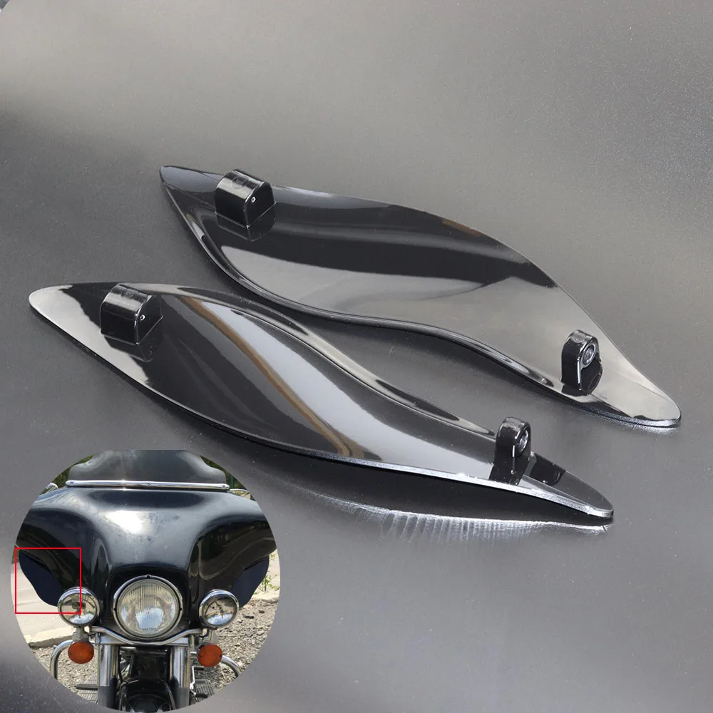 Chrome-Black Upper Fairing Side Wing Windshield Air Deflector For Harley Touring Electra Street Tri Glide FLHR FLHT FLHX 2014-17 |