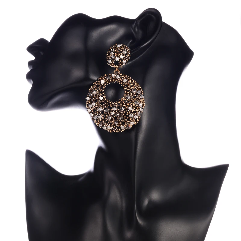 Женские винтажные круглые серьги MAIKALE металлические белого и черного цвета